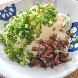 5分簡単☆花しいたけと卵豆腐のアレンジそうめん